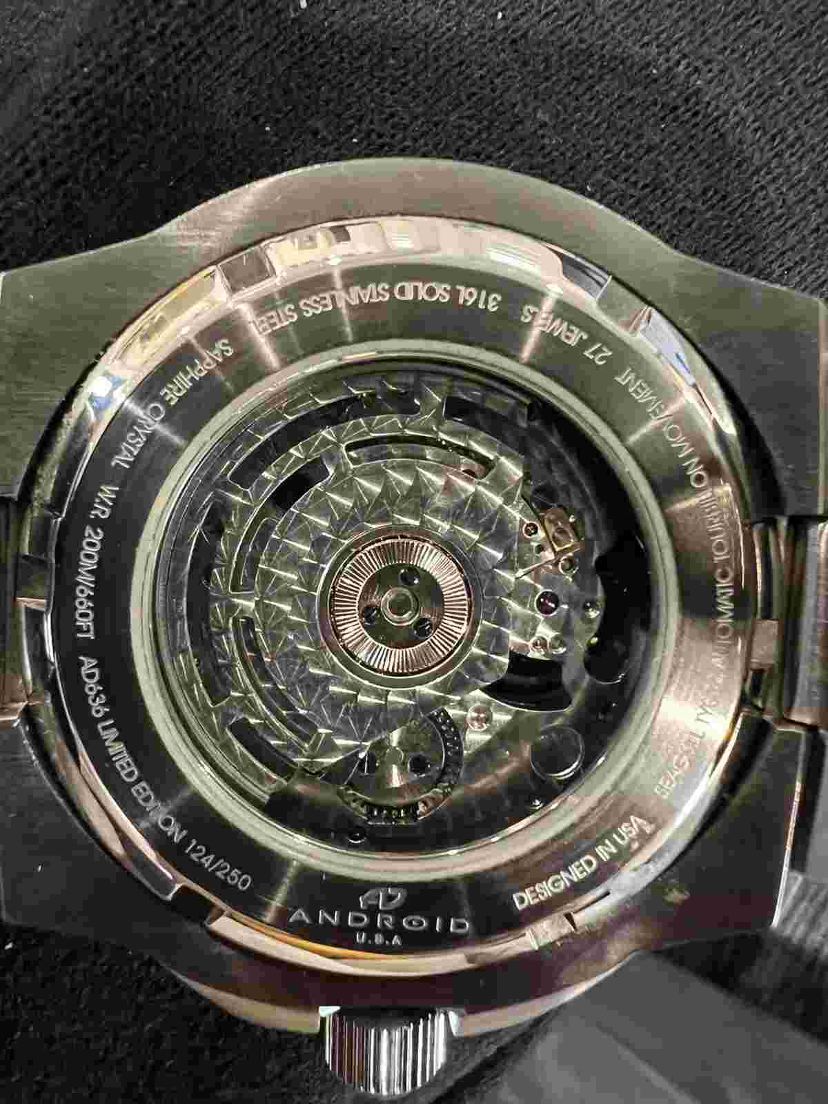 Android AD636 Flying Tourbillon 27jewel Seagull Ty802 Mechanical Auto WINDING