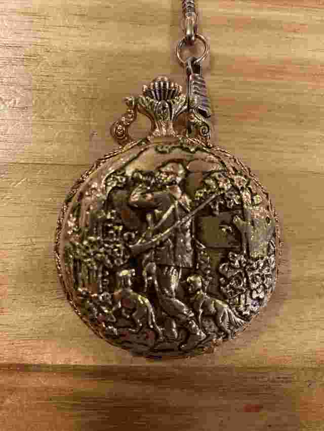 Vintage Remington Hunters Edition Pocket Watch Gold Tone May or may not work