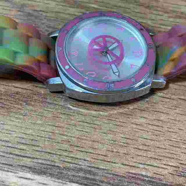 Justice Kids Multicolor Silicone Analog Silver Dial Quartz Genuine Wrist Watch