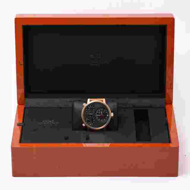 Glycine Airman  3845 with 53mm 18ct Rose Gold case and Black dial. Excellent ...