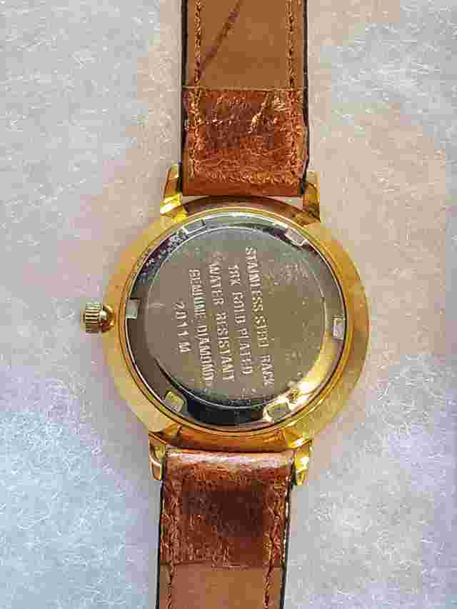 Le Chareau Genuine Diamond Womans Watch.. 18 K Gold Plated
