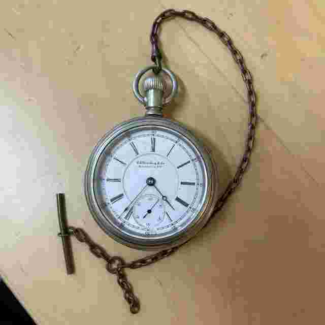 CC Bradley & Co Conductor Pocket Watch 17j With Chain Batavia N.Y.