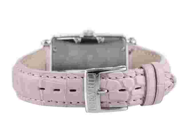 Gevril Women's 7248rv Avenue of Americas Mini Diamond Pink Leather Date Watch