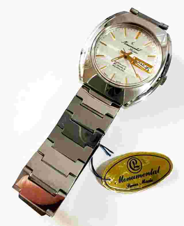 MONUMENTAL - Automatic Day Date 21 Jewels Incabloc 70-80s - NOS - Swiss Made