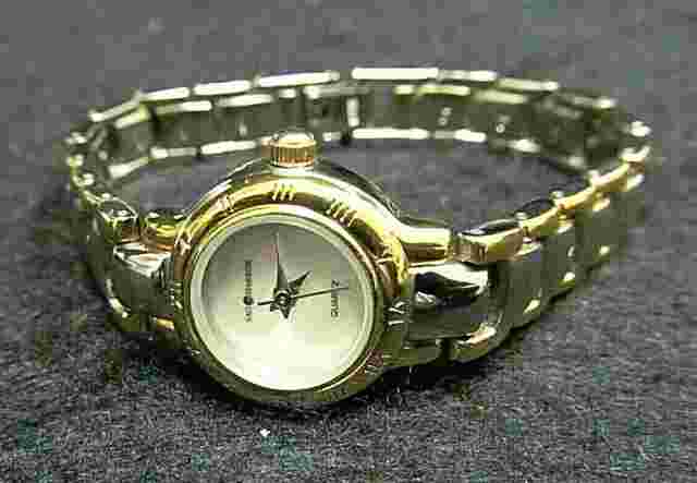 SAG HARBOR~Women's Abalone Face w/ Stainless Silver & Gold Band Quartz Movement