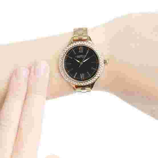 Women's 44L126 Analog Caravelle New York Water Resistant Black Dial Yellow Watch