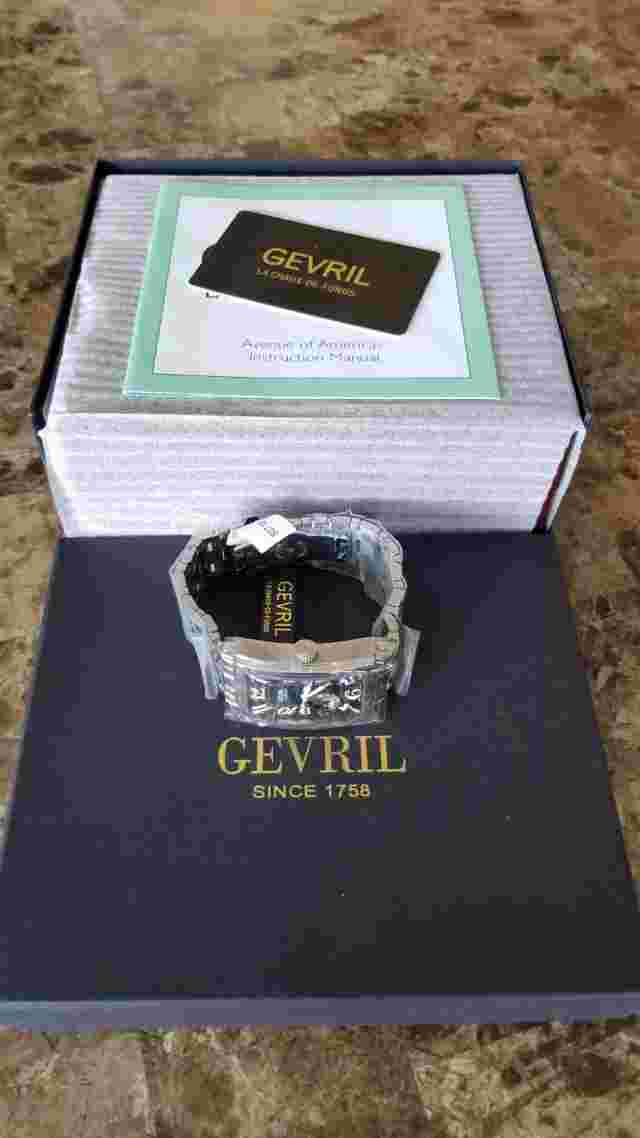 Gevril Men's 5071B Avenue of Americas Intravedre Automatic Black Steel Watch