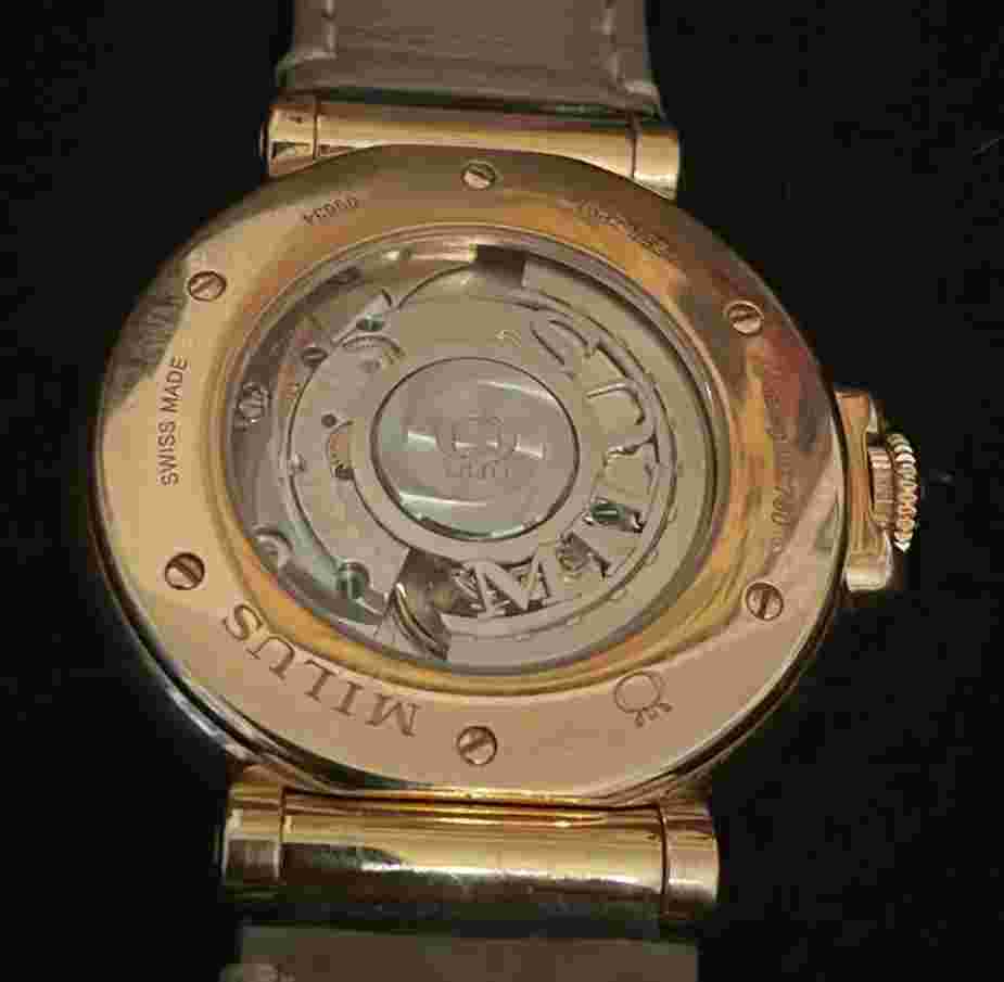 Milus Zetios Automatic Black Dial Men's 18k Rose Gold 42mm Watch