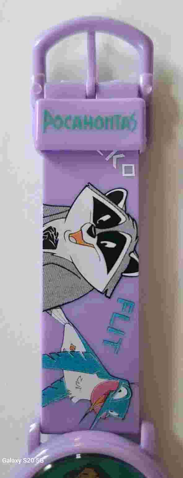 Vtg 1990's Fantasma Pocahontas Holographic  Digital Watch Meeko Flit Percy