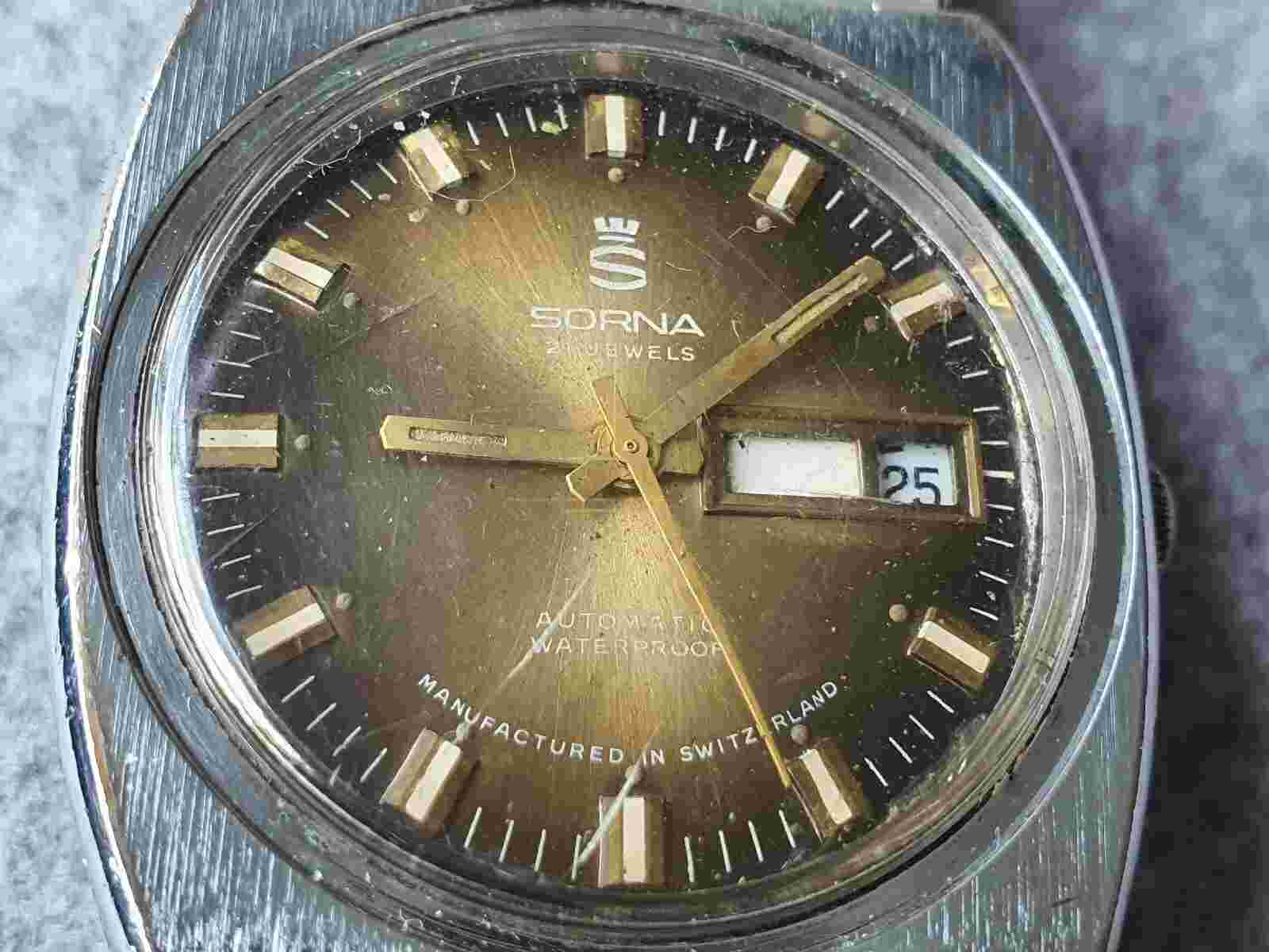 Faulty - Vintage SORNA Gents Mens Mechanical Manual Watch Wristwatch