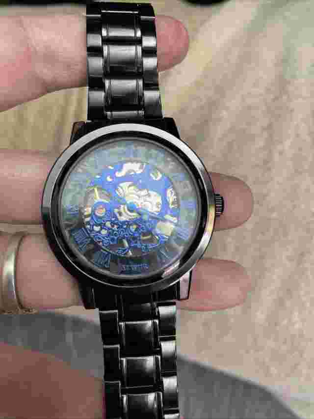 Men's Skeleton Sewor Manual Wind Watch