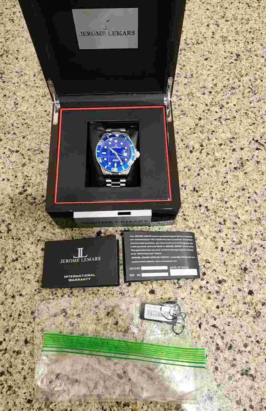 Jerome Lemars 24 jewels auto 200M mens dive watch Japan cal 316L