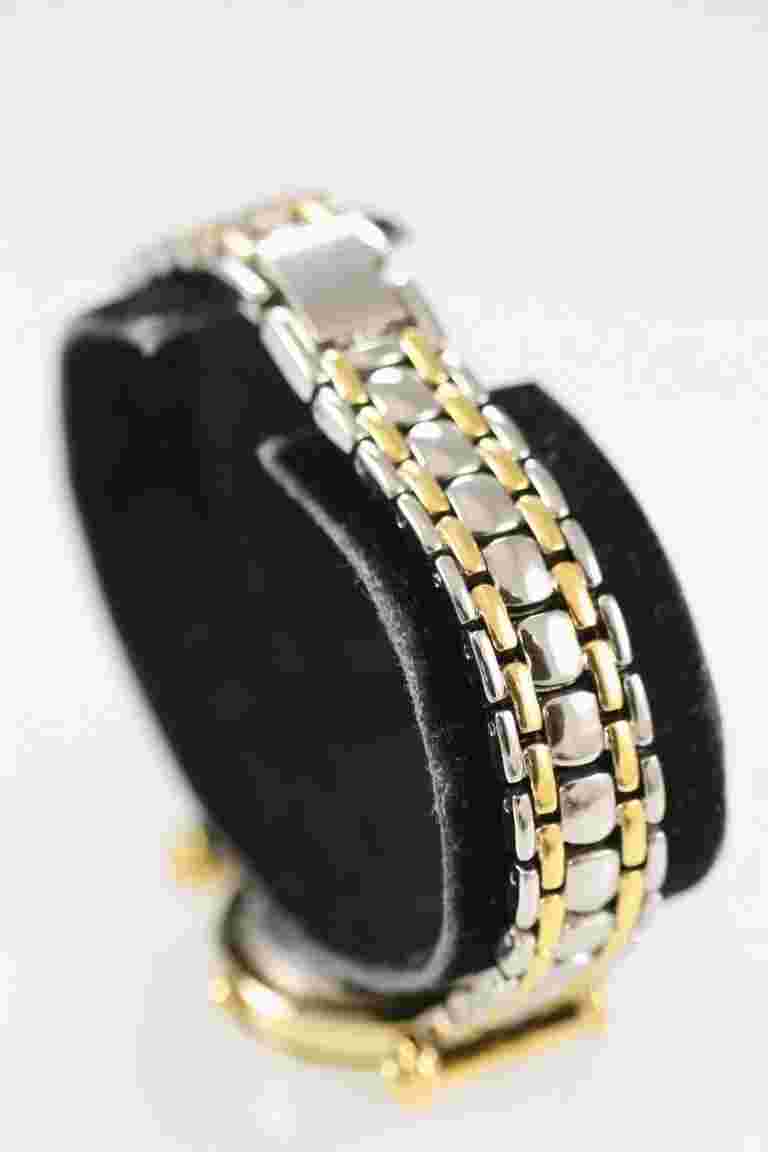Sharp Watch Women Silver Gold Stainless Steel Water Res Battery White Quartz