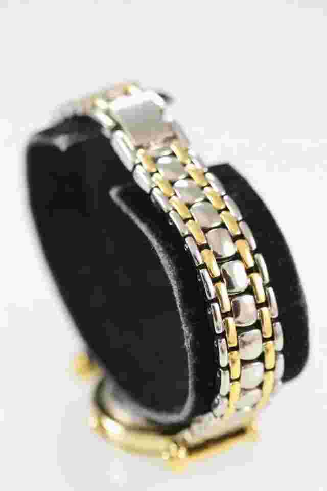 Sharp Watch Women Silver Gold Stainless Steel Water Res Battery White Quartz