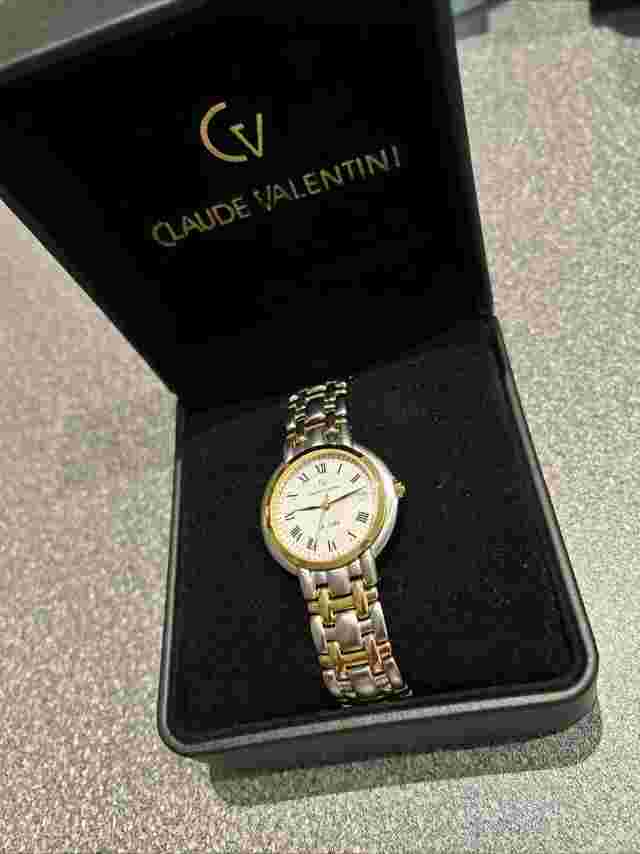 Claude Valentini La-Zoer 18ct Gold Plated Mens Watch Boxed And Papers