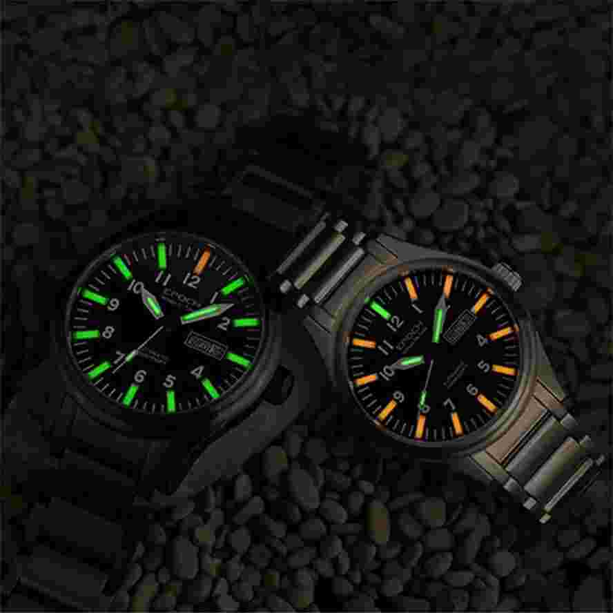 EPOCH Men Strong Luminous Rainbow Light Automatic Watch Miyota 21Jewels Sapphire