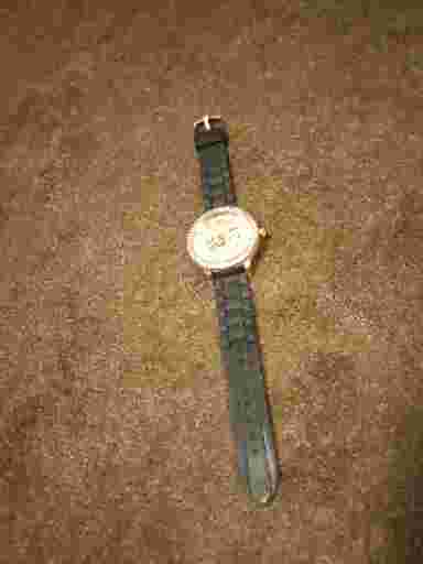 Betty Boop Crystal Accent Round Gold Tone Case Black Silicone Band Watch