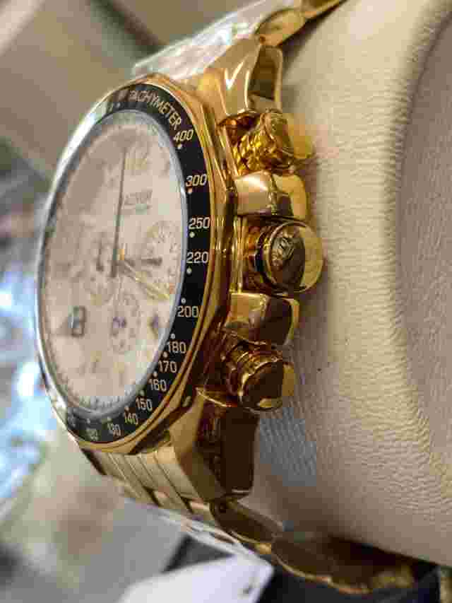 NEW Magnum Gold tone Stainless Steel Quartz Analog Watch CASE SIZE  44.00 MM