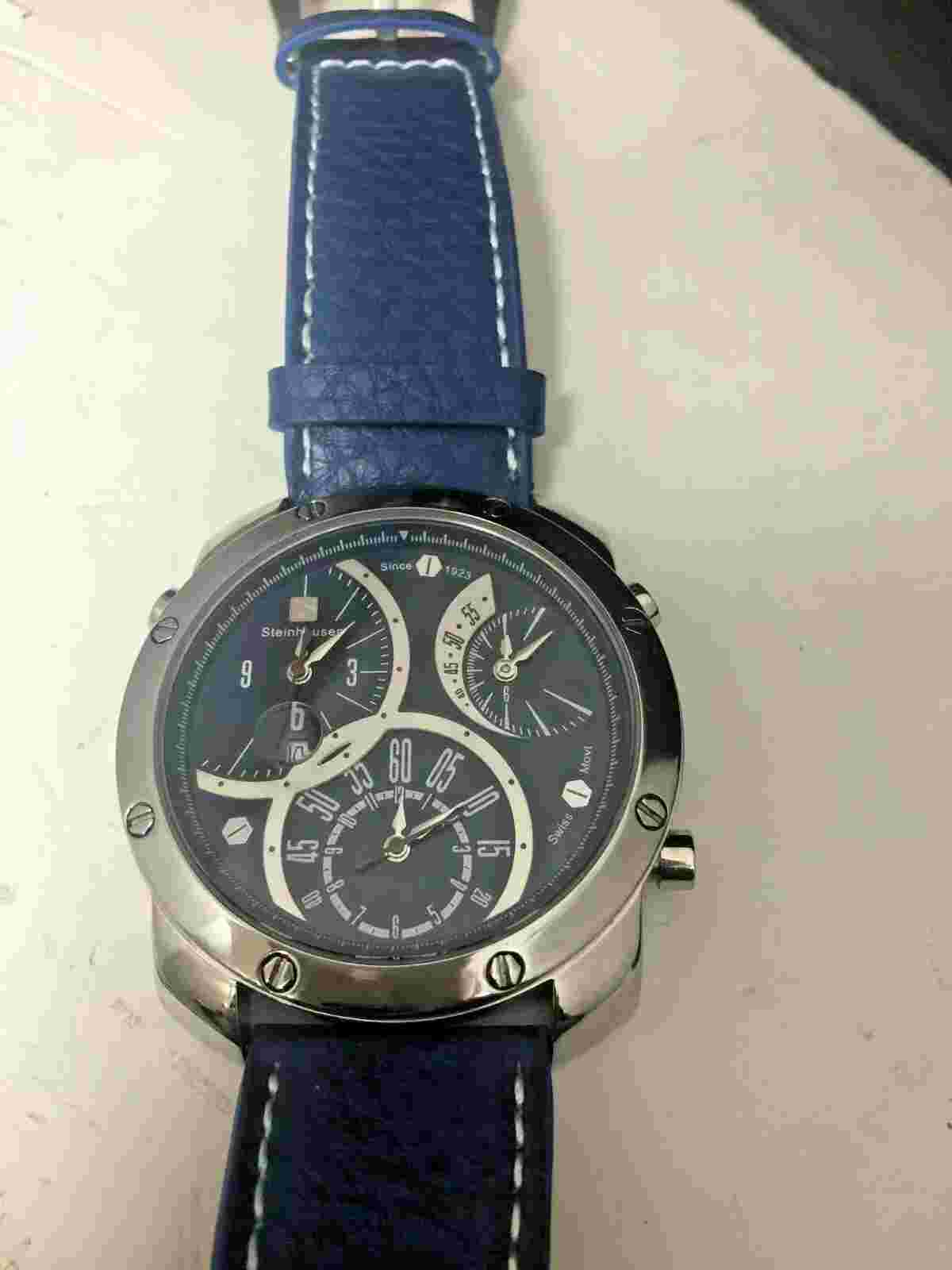 STEINHAUSEN MEN'S WATCH  TRIPLE CROWN  TRIPLE TIME ZONE