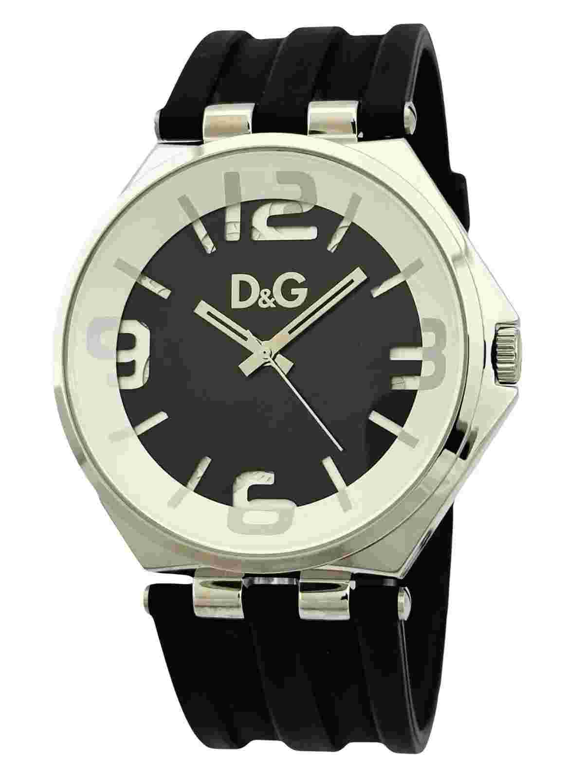 D&G Dolce and Gabbana Men's CARSON DW0582 Black Silicon Rubber Strap Watch