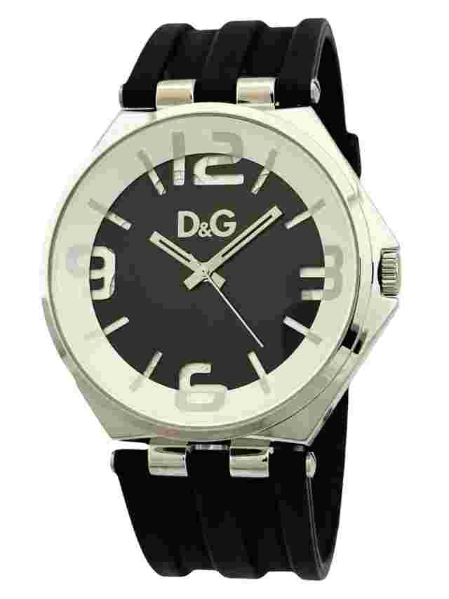 D&G Dolce and Gabbana Men's CARSON DW0582 Black Silicon Rubber Strap Watch