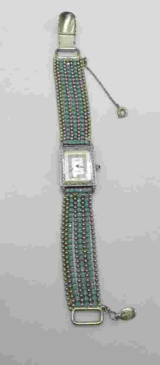 Vintage KIRKS FOLLY Multi Strand Women's Watch Turquoise & Silver Tone New Bat