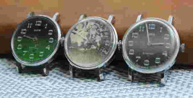 Lot 3 Mens vintage mechanical wristwatch Zarya  2209 of the USSR 17J not work