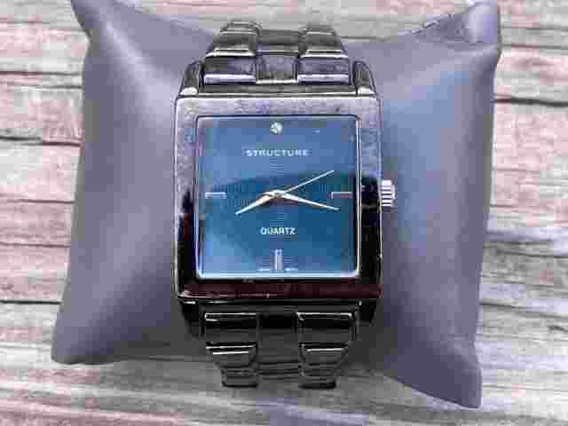 Structure Men Watch Black Tone Analog Wrist Watch Japan Movement