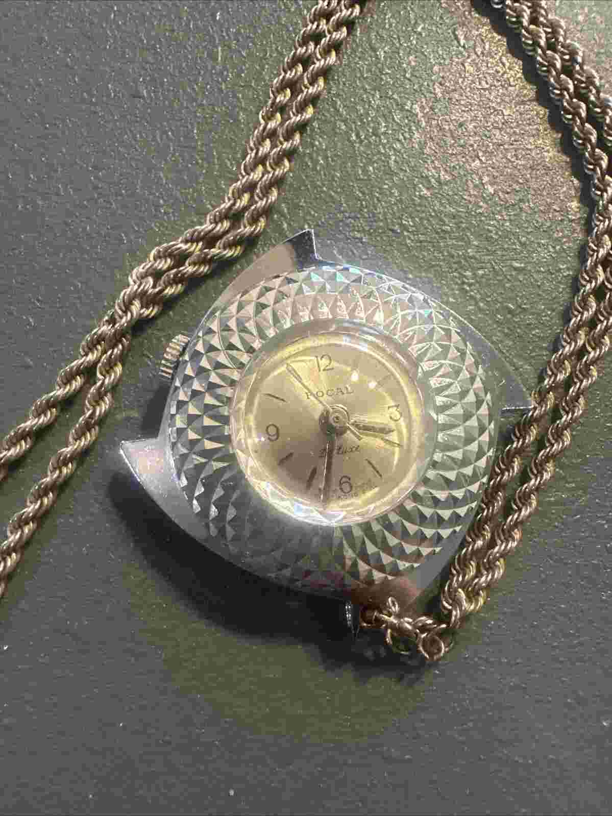 Focal De Luxe Wind Up Watch Pendant Necklace