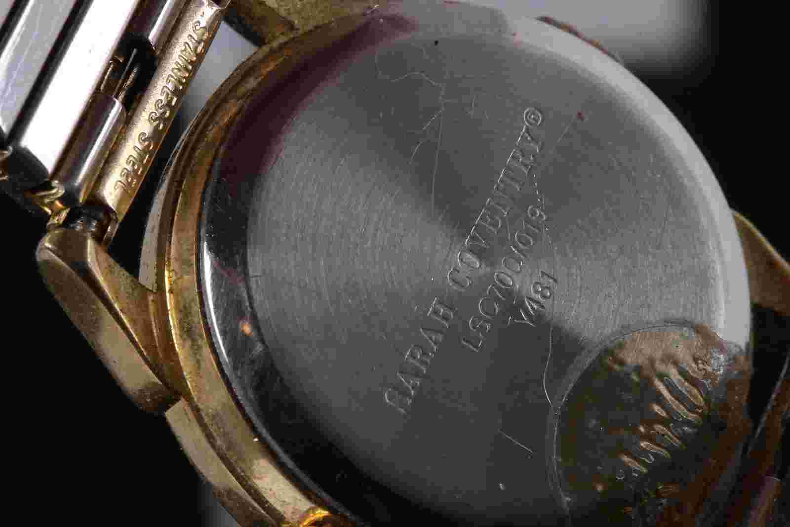 SARAH COVENTRY QUARTZ GOLD TONE FLEX BAND WRIST WATCH 7592