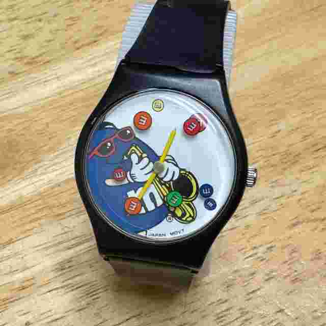 M&M Quartz Watch Unisex Black Plastic Moving Candies Japan Movt New Battery