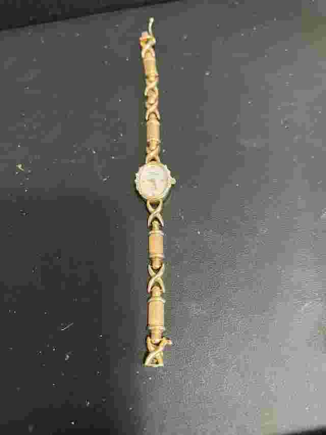 Michael Anthony 6.5” Watch Women 14K YG Mother Pearl Dia Dial VG 11.2g Not Scrap