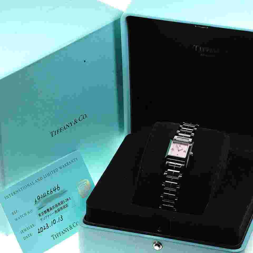 TIFFANY&Co. 69345646 1837 Makers Square 4P Diamond Quartz Women's 836329
