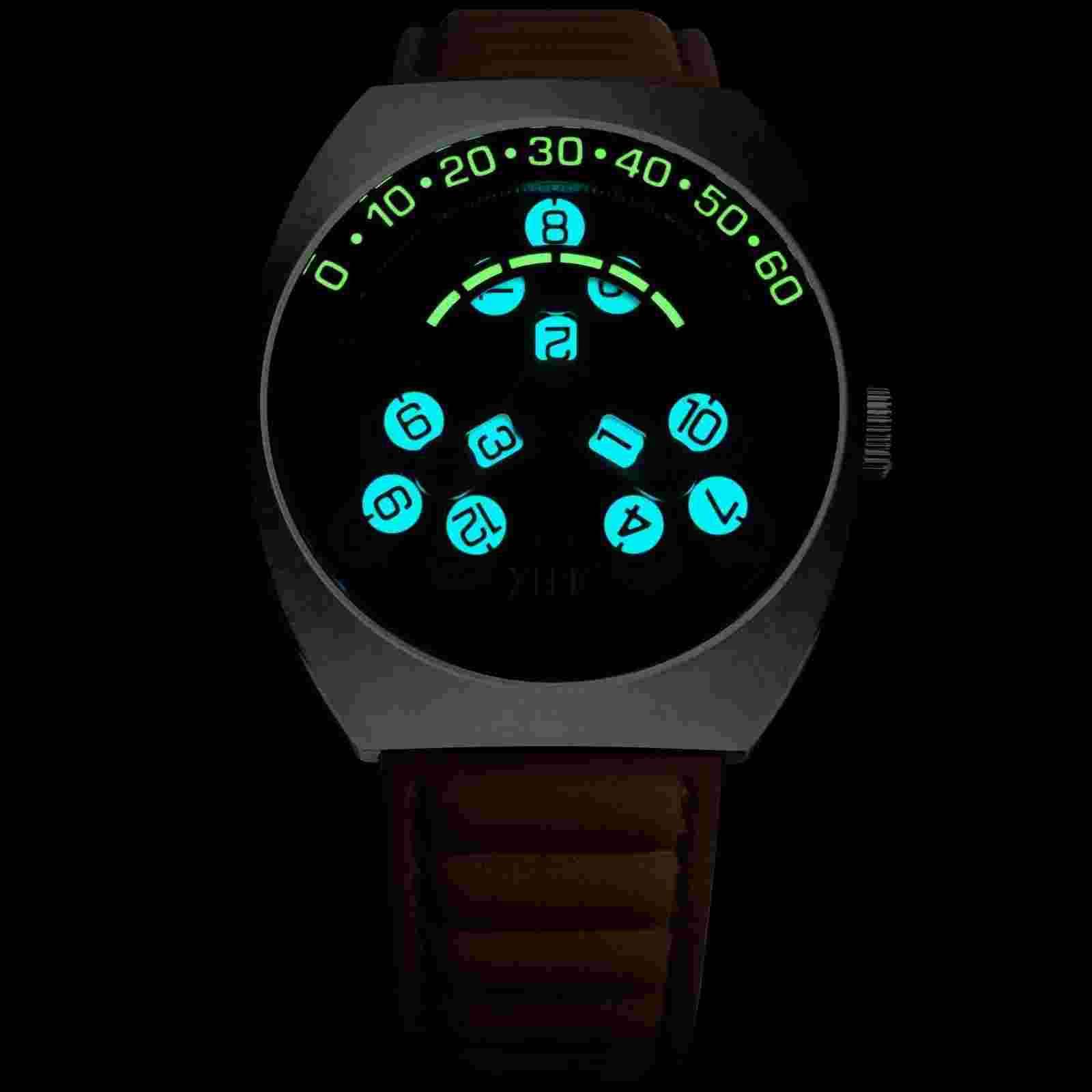 Xeric Scrambler Automatic Wandering Hour Blue Tan Watch -