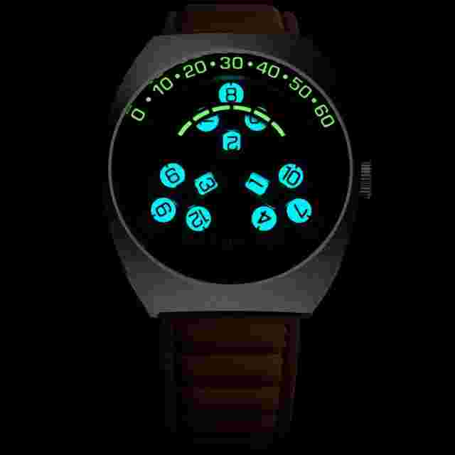 Xeric Scrambler Automatic Wandering Hour Blue Tan Watch -