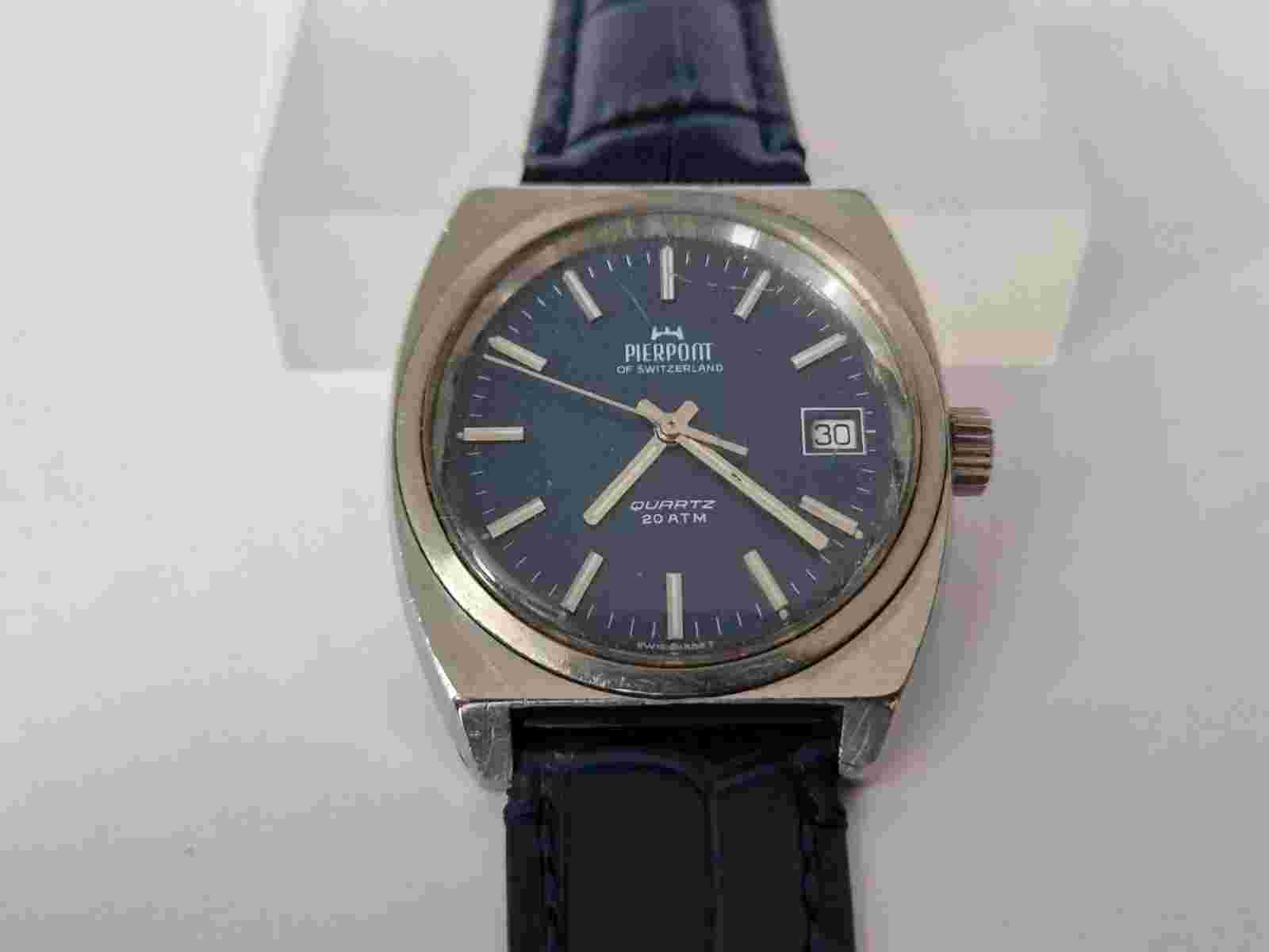 Pierpont of Switzerland Quartz -Blue Dial - 20 ATM - 600 FT -Ref 4530