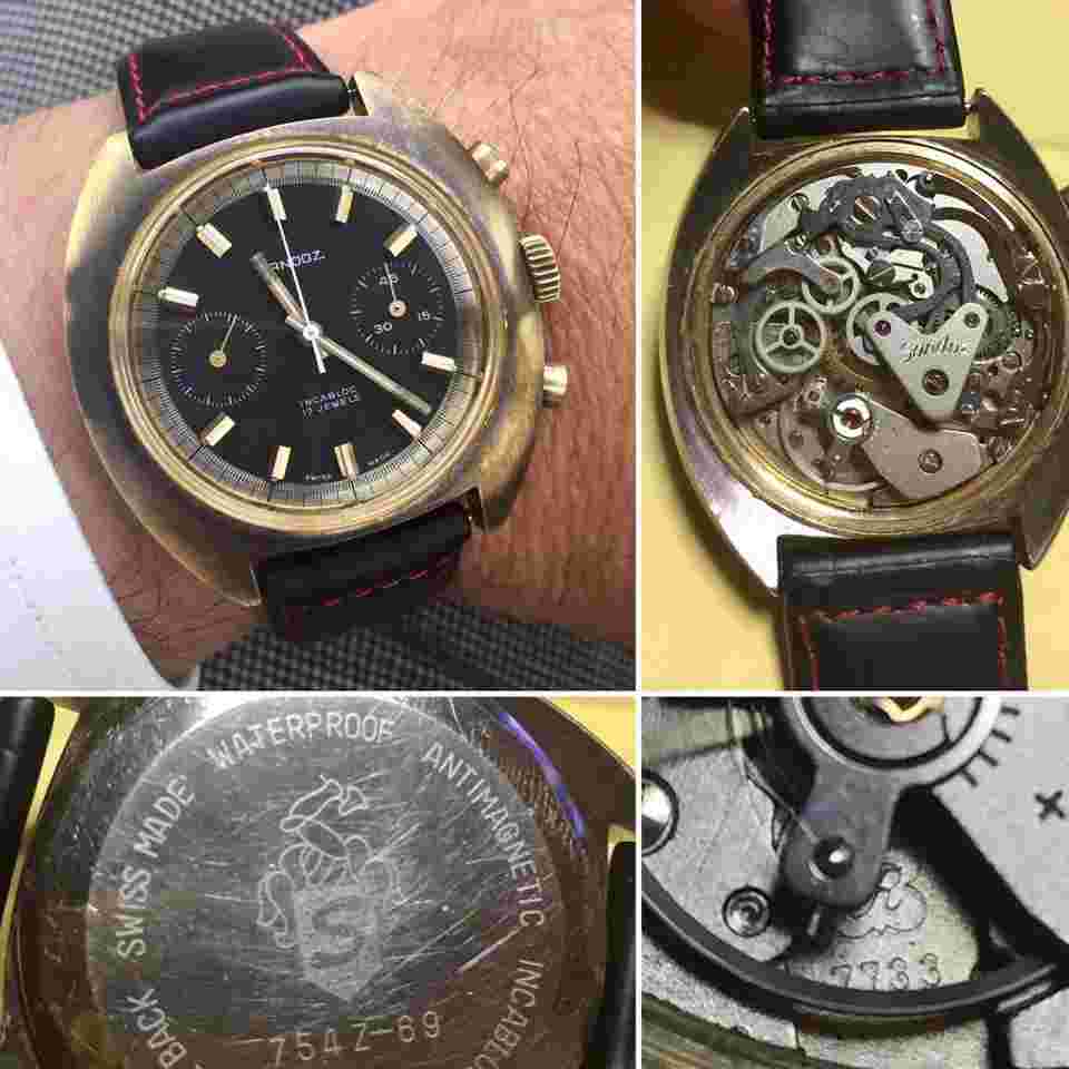 Sandoz Valjoux7733 Analog Manual Men Sandos Chronograph Oh Completed Vintage 394