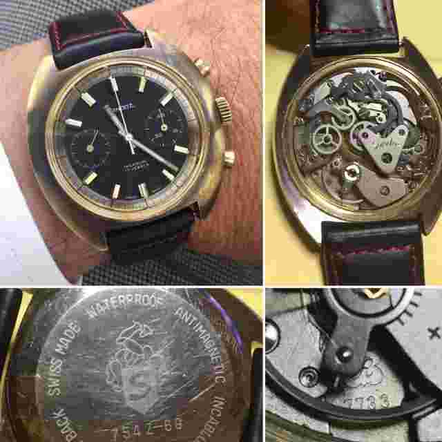 Sandoz Valjoux7733 Analog Manual Men Sandos Chronograph Oh Completed Vintage 394