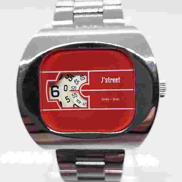 Vintage Rare J-AXIS J' Street DISK DIGI 20/520-G Modern Time Jump Hour Watch