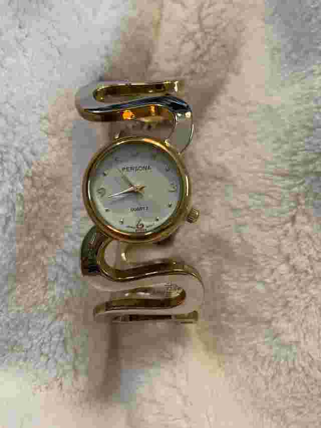 NEW Persona Gold Silver Two Tone Bangle Watch Ladies