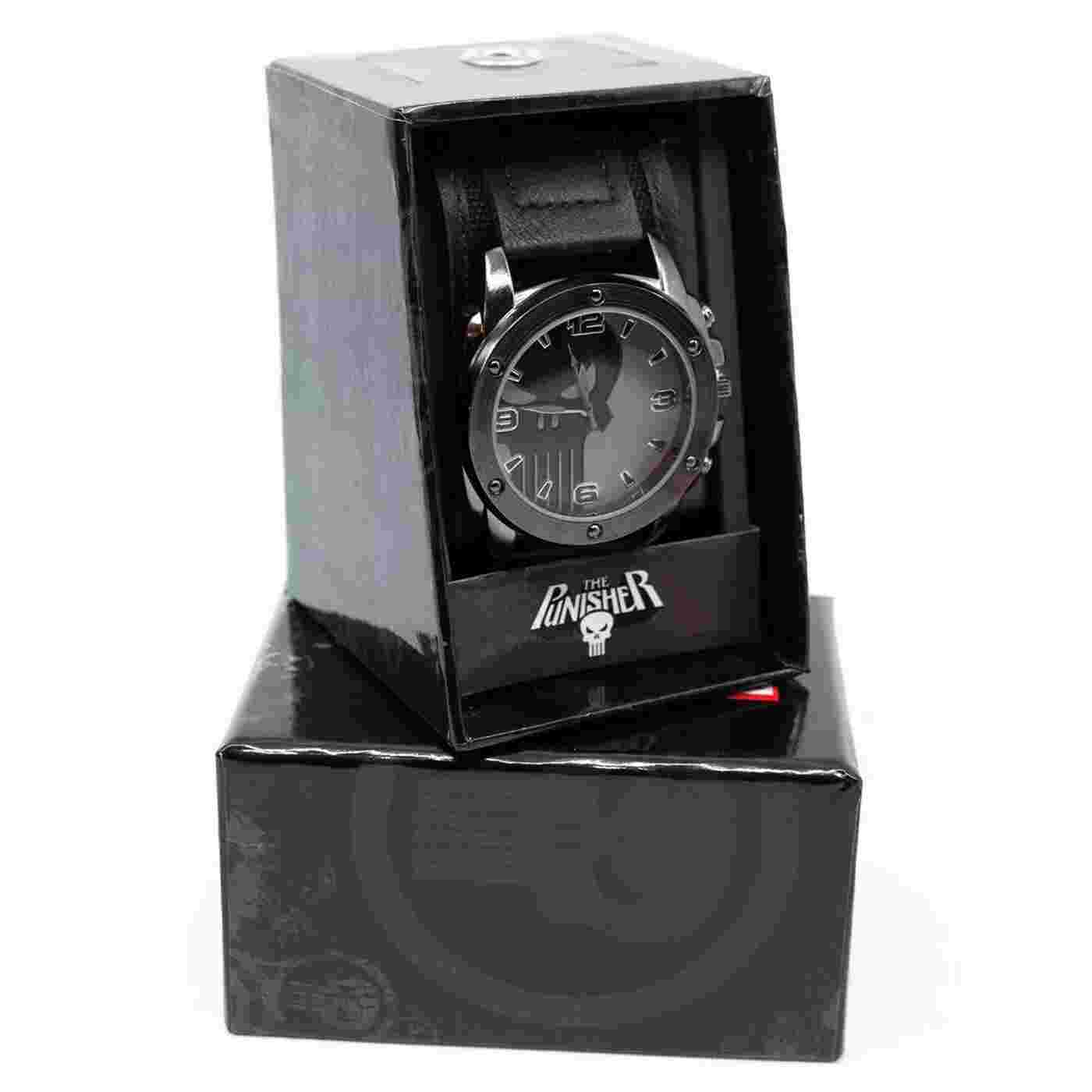 Punisher Symbol Watch with Dual Fasten Adjustable Strap Black