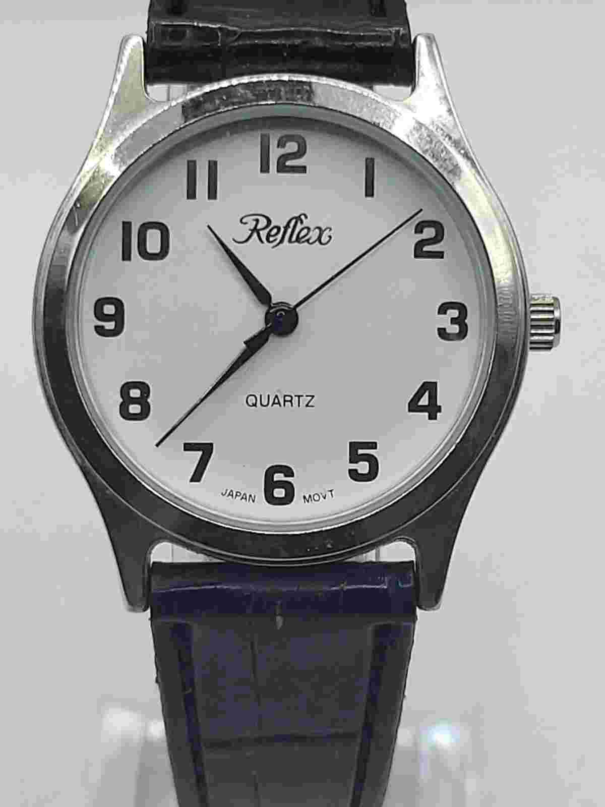 Black And White Unisex Wristwatch 35.85mm By 'Reflex' Quartz Movement Japan Movt