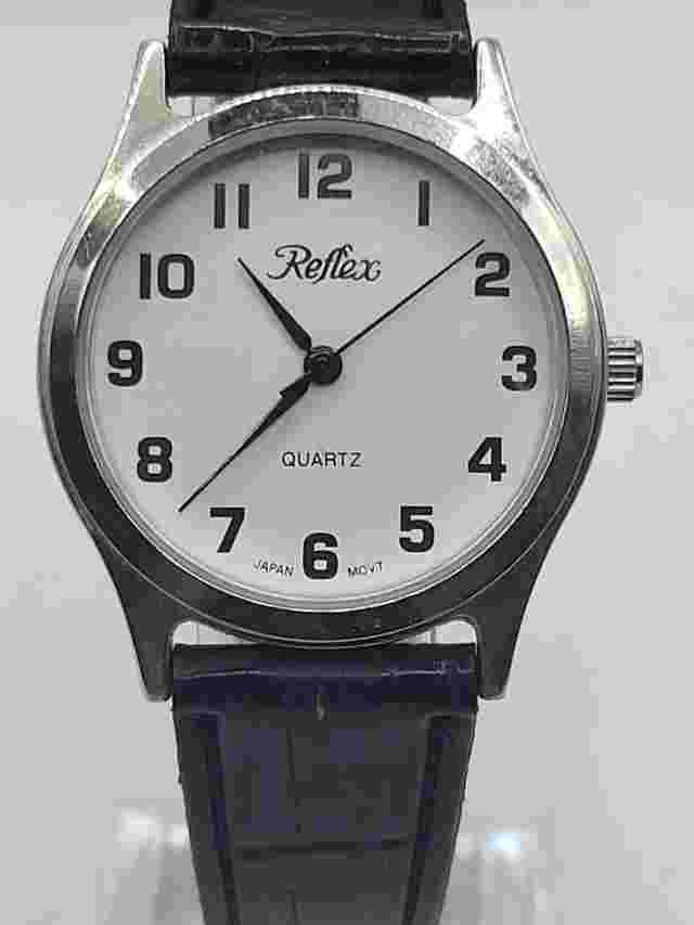 Black And White Unisex Wristwatch 35.85mm By 'Reflex' Quartz Movement Japan Movt