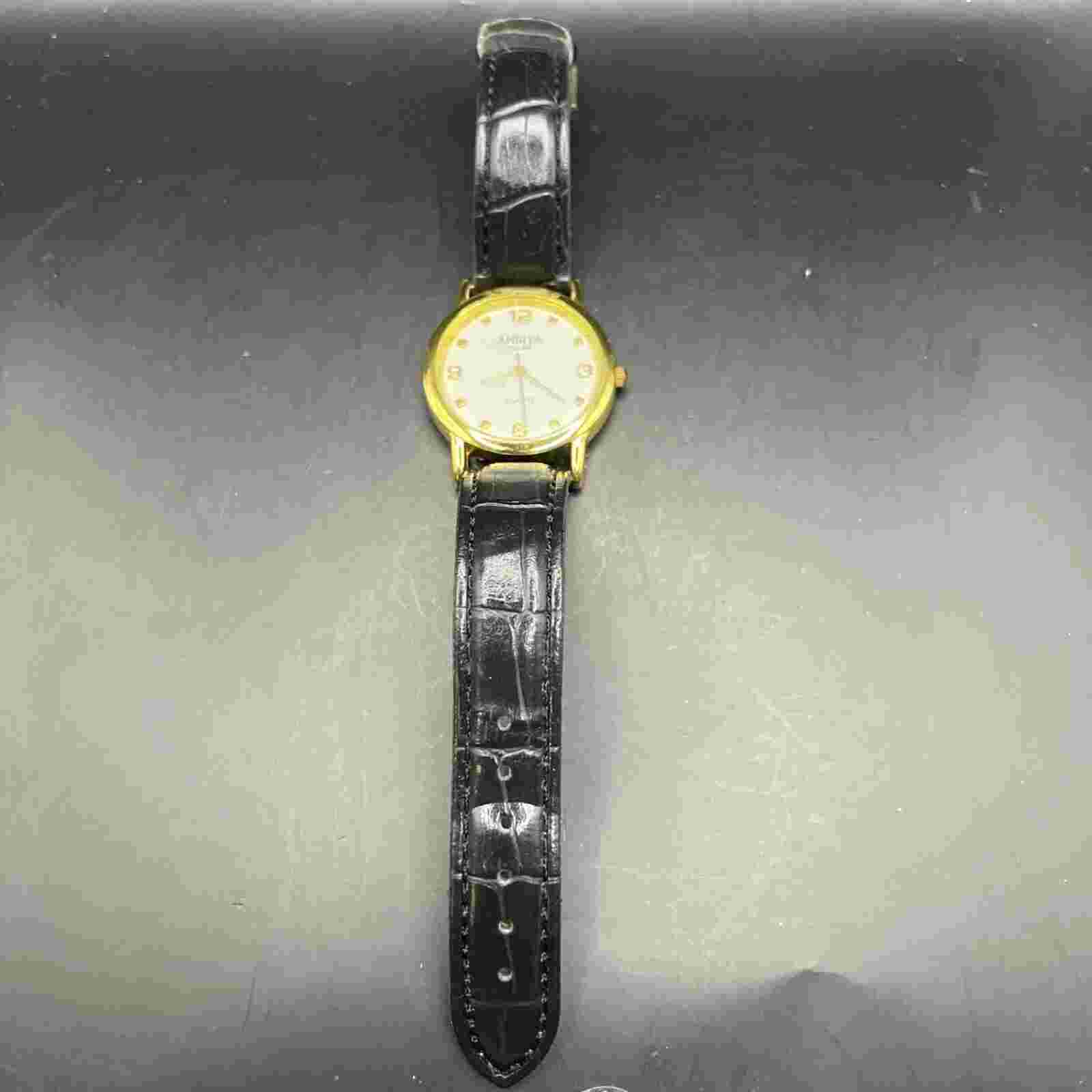 Anriya Milan Watch w/ Black Leather Band — Womens Watch — New Battery