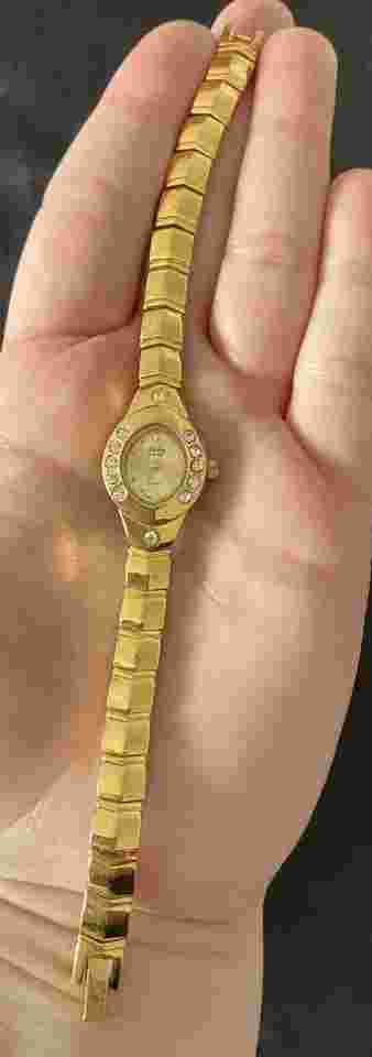 Women’s Gold Tone Crystal Embellished Bracelet Watch Ashley Princess