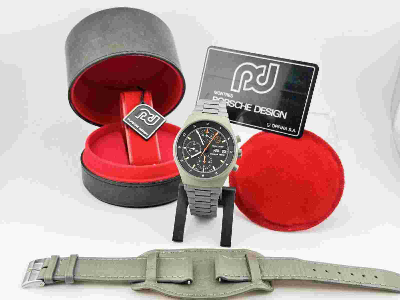 Porsche Design Orfina 7177 Military 3H TOP GUN AirForce PVD Cadet Dark Grey, NOS