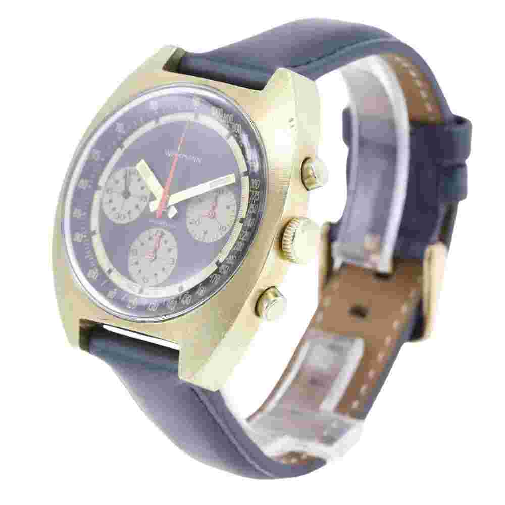 WAKMANN INCABLOC Watches blackDial Stainless Steel/leather Hand Winding Ch...