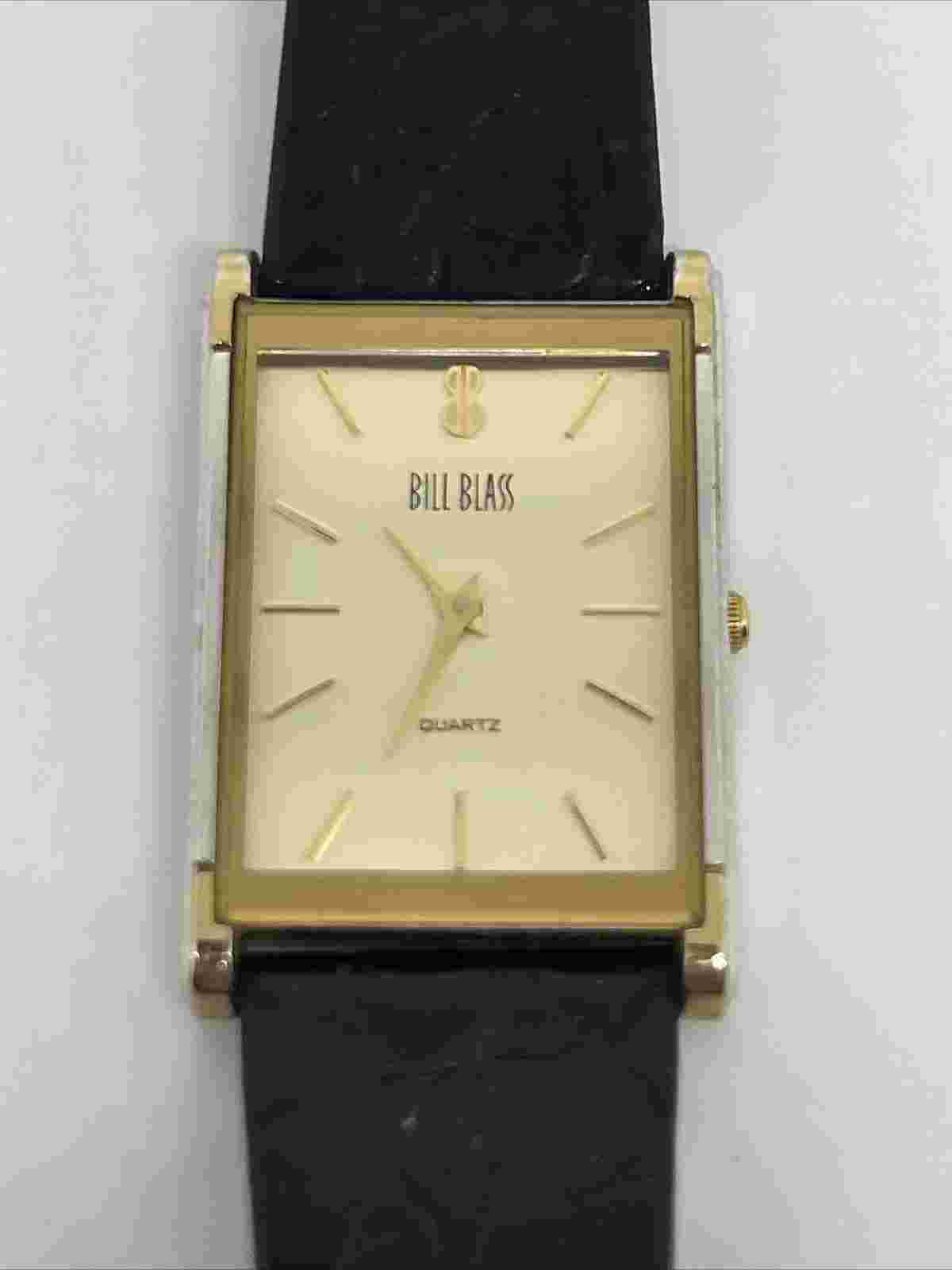 Vintage Bill Blass Quartz Base Metal Bezel Stainless Steel Back Watch