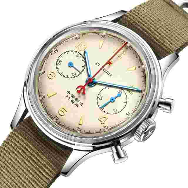Seagull Red Star 1963 Chronograph Hand Wind Mechanical Watch 42mm With Sapphire