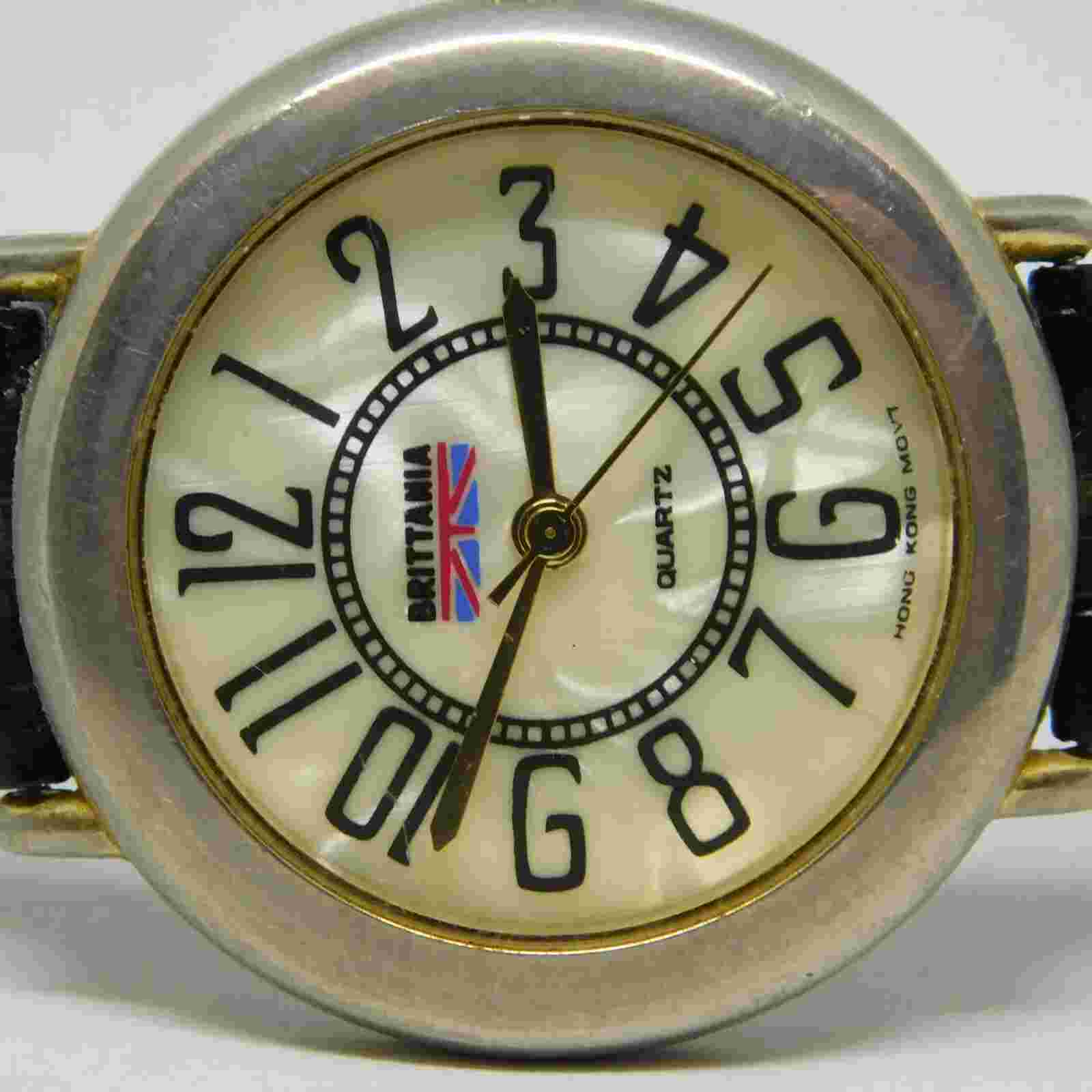 BRITTANIA BL145 V204 Genuine Leather Quartz Analog Women's Watch New Battery